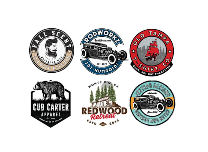 Bestseller - design vintage hand drawn badge logo for you