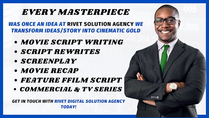 Gig Preview - Write and rewrite your movie script, screenplay, film script and feature film