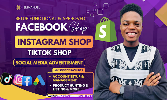 Bestseller - setup facebook shop, tiktok shop, instagram shop tiktok ads or shopify marketing