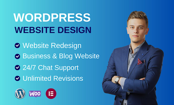 Gig Preview - Design and develop responsive wordpress website design