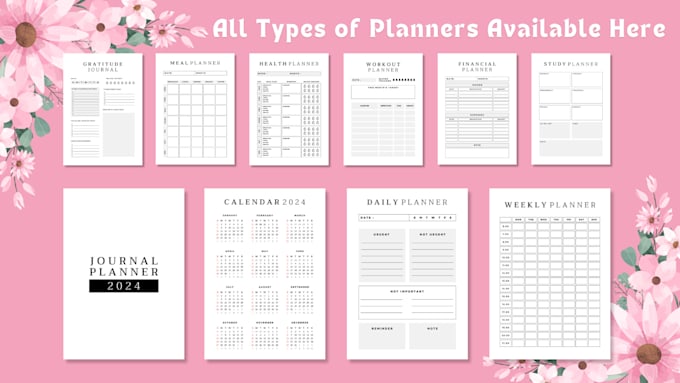 Gig Preview - Design custom planner, workbook, journal, tracker, formatting