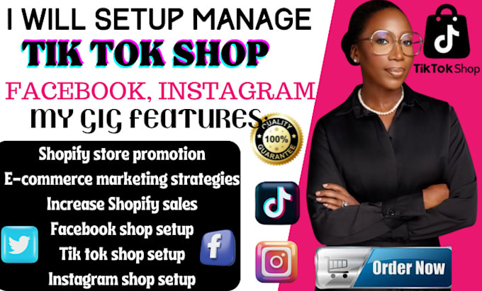 Gig Preview - Setup facebook shop, instagram shop, tiktok shop,  shopify marketing