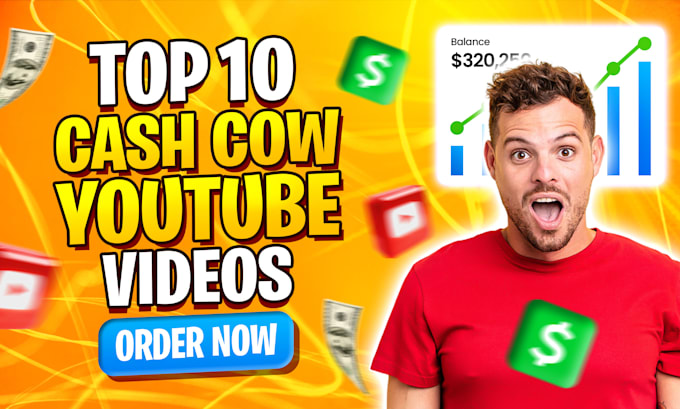 Gig Preview - Create automated cash cow youtube channel with top 10 cash cow faceless videos