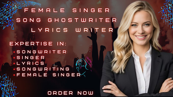 Gig Preview - Write your lyrics or melodies on any genres as your female songwriter