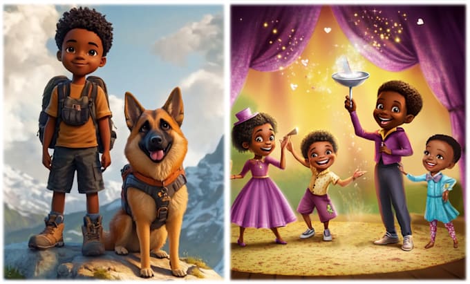 Gig Preview - Do children book illustrations or children story book illustrator for amazon KDP