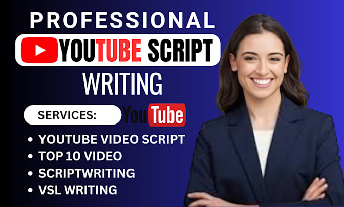 Gig Preview - Be your youtube scriptwriter, video script writer, scriptwriting, top 10 video