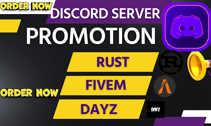 Gig Preview - Discord server promotion, game server fivem rust gaming discord server promotion