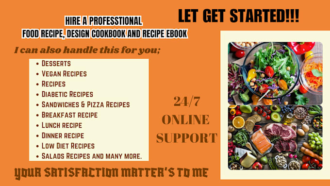 Gig Preview - Write food recipe, design cookbook and recipe ebook