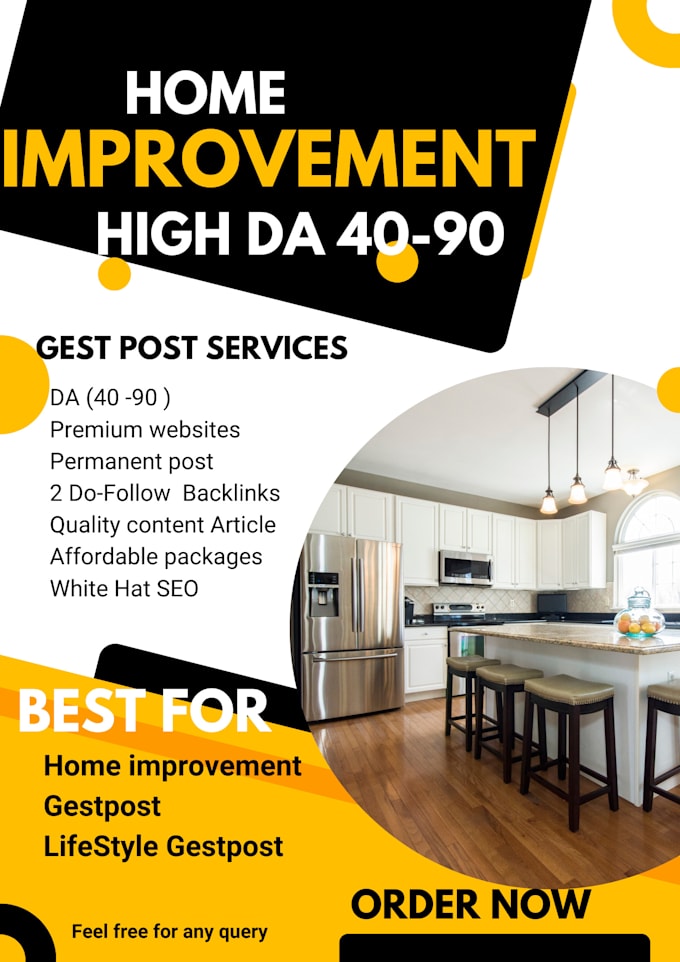 Gig Preview - Publish home improvement guest post on high da90 with backlinks