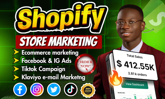 Gig Preview - Do shopify marketing sales funnel boost shopify sales promotion tiktok shop