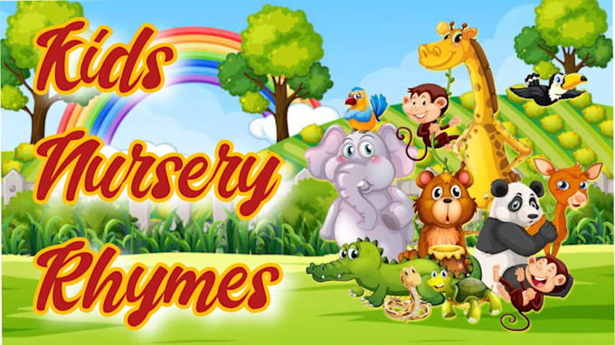 Gig Preview - Do the best 2d nursery rhymes and  kids learning videos for youtube