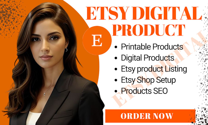 Gig Preview - Etsy digital products setup etsy shop listing etsy digital product seo etsy shop