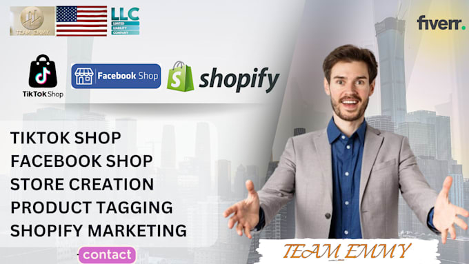 Gig Preview - Create usa tiktok shop facebook ads llc ein shopify marketing