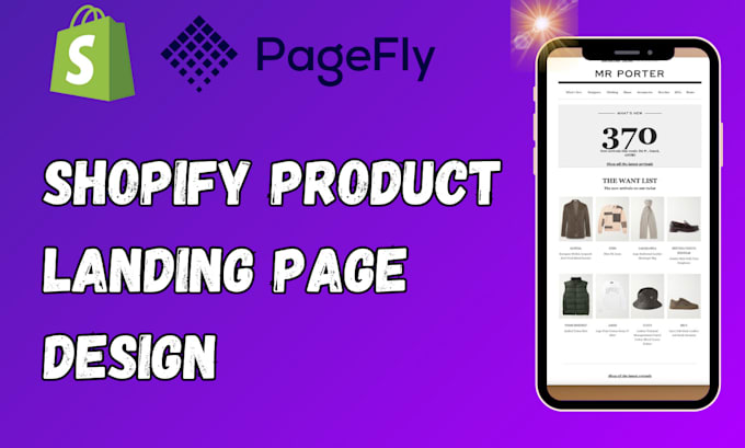 Gig Preview - Redesign shopify product landing page shopify shogun pagefly landing page expert