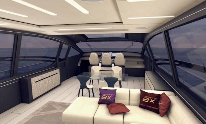 Gig Preview - Do 3d photorealistic interior, exterior yacht, boat, catamaran, ship design