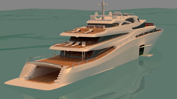 Gig Preview - Create quality realistic 3d boat, 3d yatch, 3d ship, submarine model,boat design