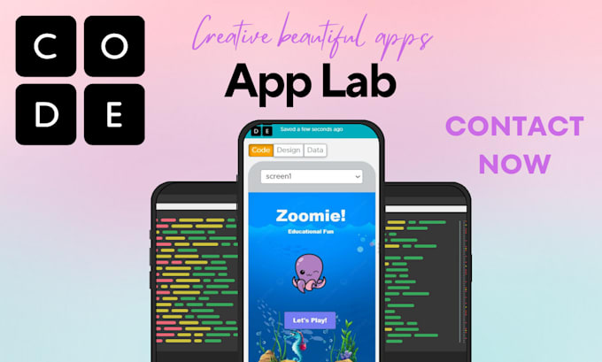 Gig Preview - Create beautiful apps on applab code,org with database fast within 24 hours