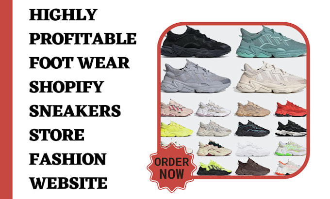 Gig Preview - Design footwear shopify sneakers store fashion website dropshipping store