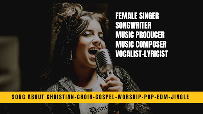 Gig Preview - Be your female singer songwriter gospel singer choir edm jingle female vocalist