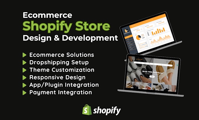 Gig Preview - Build your shopify store, dropshipping ecommerce store, or shopify website