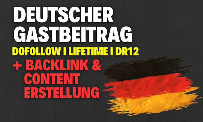 Gig Preview - Create guest posts with dofollow backlink on german blog