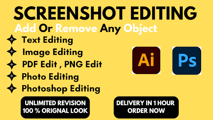 Bestseller - edit any screenshot, text edit and any type of image