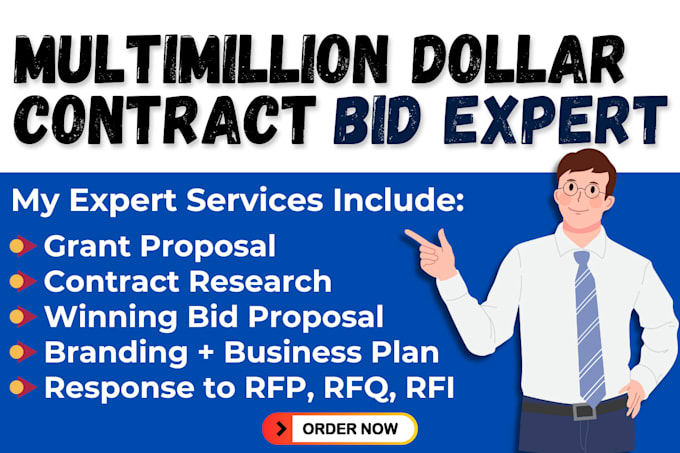 Gig Preview - Find and respond to rfp, rfq, rfi, tender, bid proposal, grant proposal