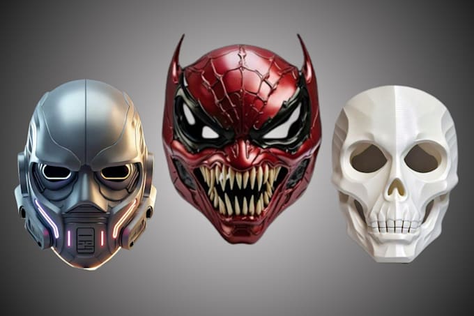 Gig Preview - Sculpt 3d mask 3d helmet mask 3d cosplay armor model mask for 3d printing