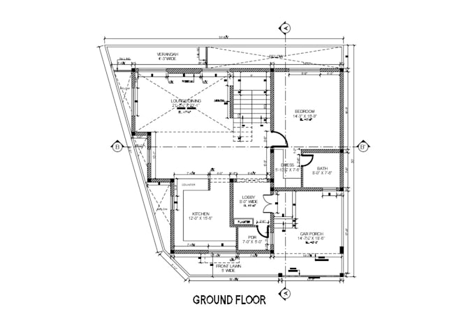 Gig Preview - Do 2d floor plan with autocad and revit