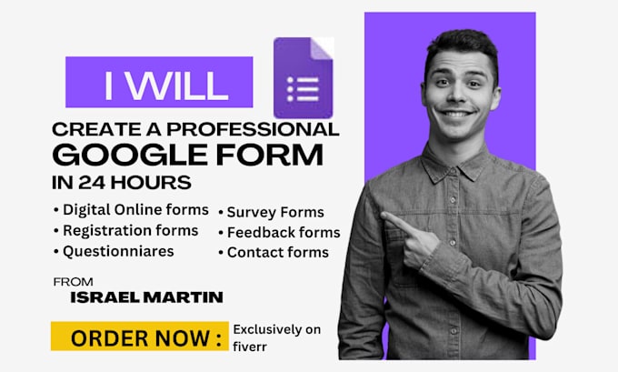 Gig Preview - Create professional google form in 24hours