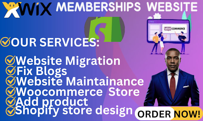 Gig Preview - Create wix membership wix ecommerce wix design wix studio fix wix blog wix store