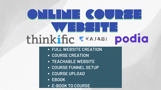 Gig Preview - Kajabi website design kajabi online course thinkfic teachable podia kajabi