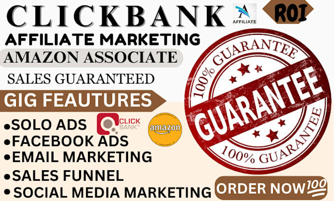 Gig Preview - Promote clickbank amazon affilate marketing