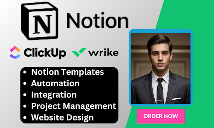 Gig Preview - Design notion template project management wrike clickup notion expert wrike