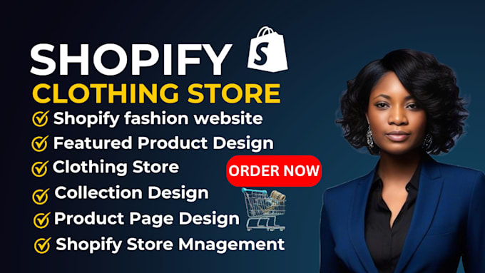 Gig Preview - Design shopify clothing store, shopify dropshipping store, fashion website