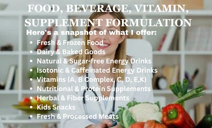 Gig Preview - Formulate your beverage energy drink vitamin supplement formulation chemist