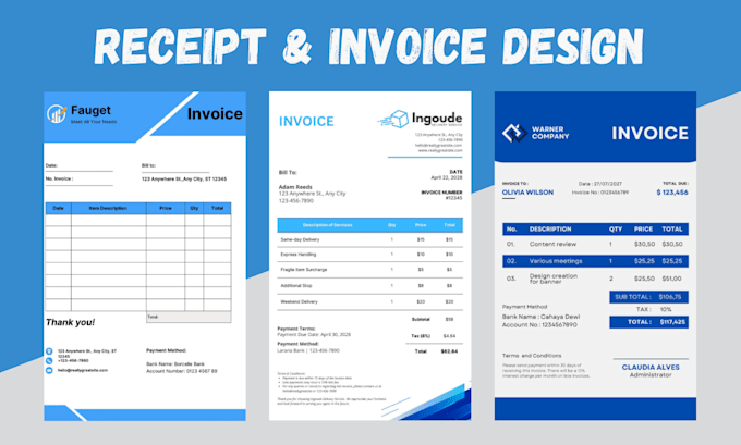 Bestseller - do canva receipt and invoice design, letter head, order form, quotation template