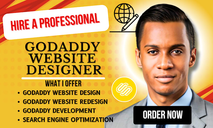 Gig Preview - Do godaddy website design godaddy website redesign develop godaddy