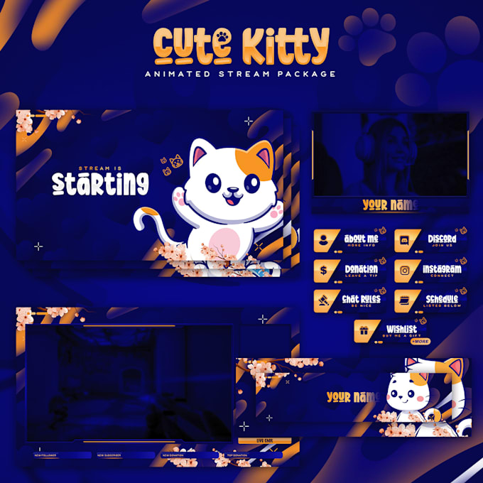 Bestseller - create twitch overlay, twitch logo, kick, animated stream overlay, screens panel