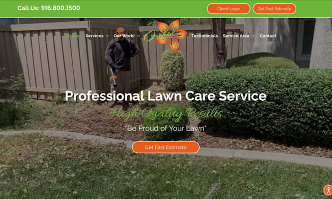 Gig Preview - Create lawn care website, landscaping website with booking