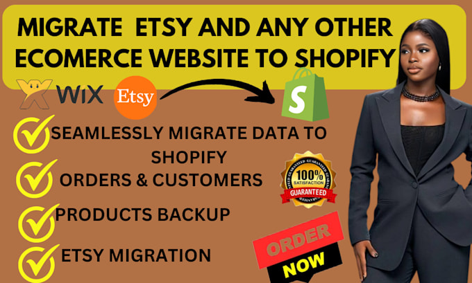 Gig Preview - Migrate etsy to shopify and any other ecommerce to shopify