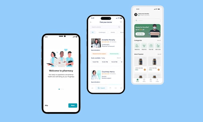 Gig Preview - Design UI UX design for pharmacy app medical app web app design