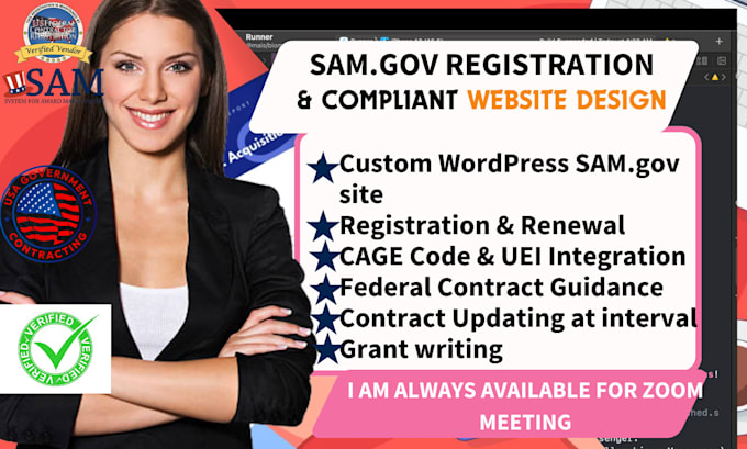 Gig Preview - Design samgov compliant websites registration renewal, guide on federal contract