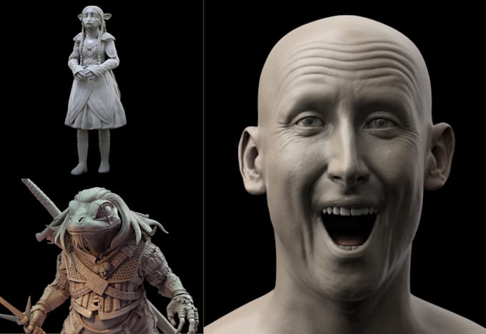 Gig Preview - Create 3d character 3d model for printing 3d sculpting stl fbx in blender zbrush