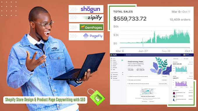 Gig Preview - Design a high converting shopify store, write SEO optimized product descriptions