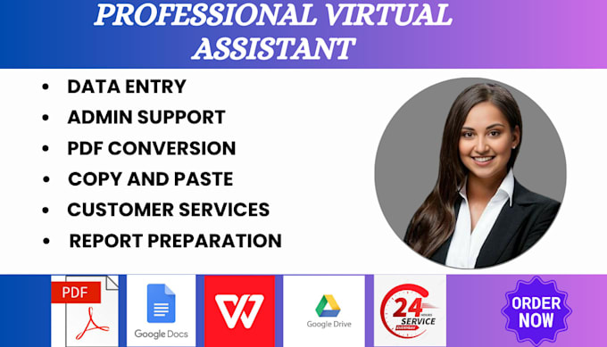 Gig Preview - Be your long term virtual personal assistance executive administrative assistant