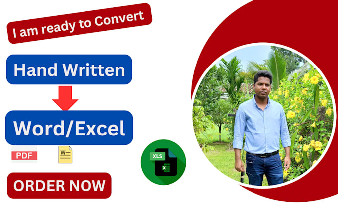 Gig Preview - Convert handwritten file to word or excel