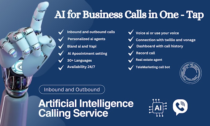 Gig Preview - Develop ai calling agents for your business to handle outbound and inbound calls