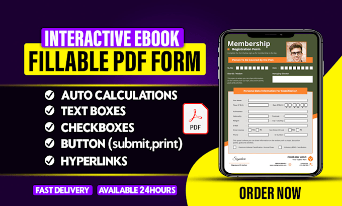 Gig Preview - Create fillable pdf form interactive pdf ebook and workbooks