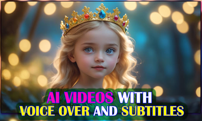 Gig Preview - Create ai video art with subtitles and voice over